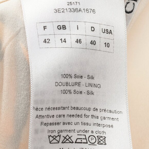 Christian Dior White Silk Floral-Print Pencil Skirt - Picture 9 of 11